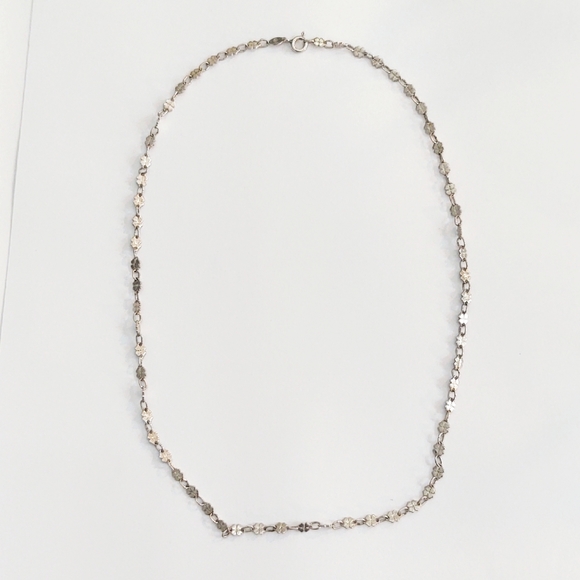 Vintage Sterling Silver 4 Leaf Clover Necklace made in Italy - Picture 2 of 6